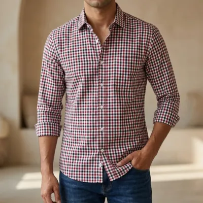 Mens long sleeve Grameen check shirt