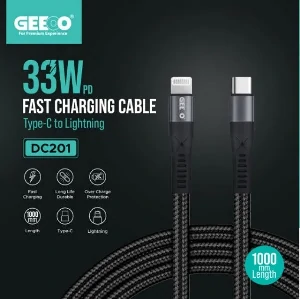 Geeoo DC 201 Type C To Lightning 33w PD Charging Cable