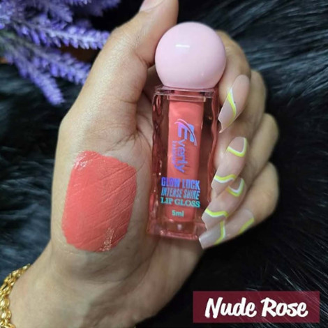 Everly Beauties Glow Lock Intense Shine Lip Gloss - Nude Rose (China)