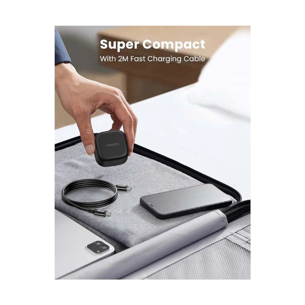 Ugreen CD250 USB-C 25W PD Black Charger Black (UK Pin)