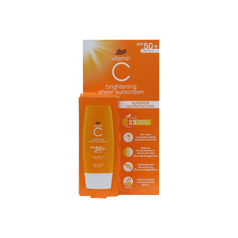 Boots Vitamin C Brightening Sheer Sunscreen SPF50 30ml (Thailand)