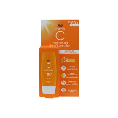Boots Vitamin C Brightening Sheer Sunscreen SPF50 30ml (Thailand)