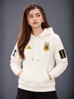 Women's World Cup Print Semi Baggy Hoodie, Pure Cotton, 4 Colours