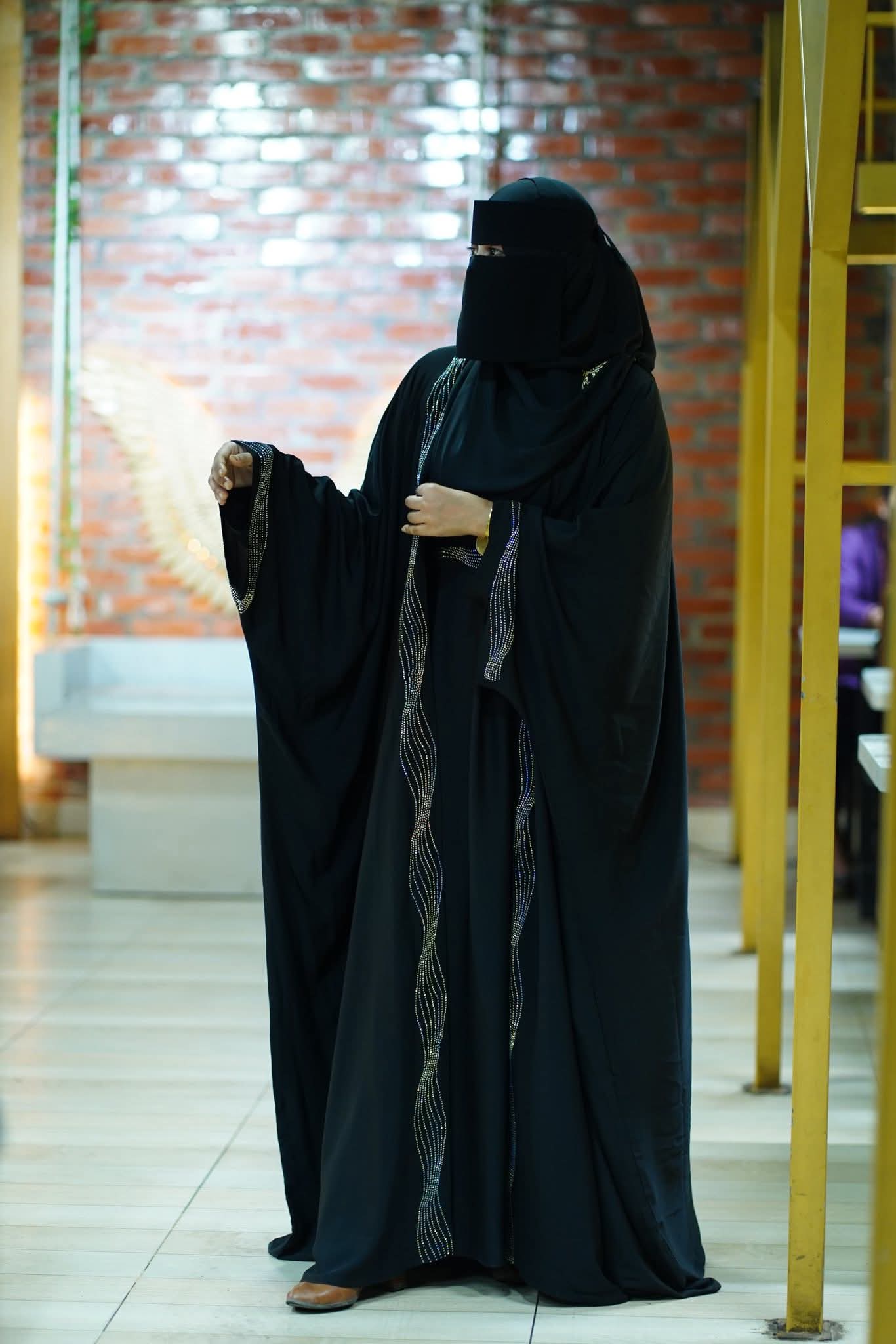 Party Borka 5 Piece Set with Koti, Inner, Hijab, Niqab and Belt