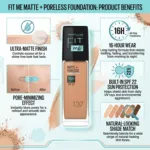 Maybelline Fit Me Matte Poreless 16H Oil Control Foundation - 137 (India)