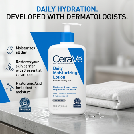 Cerave Daily Moisturizing Lotion For Normal To Dry Skin 355ml (USA)