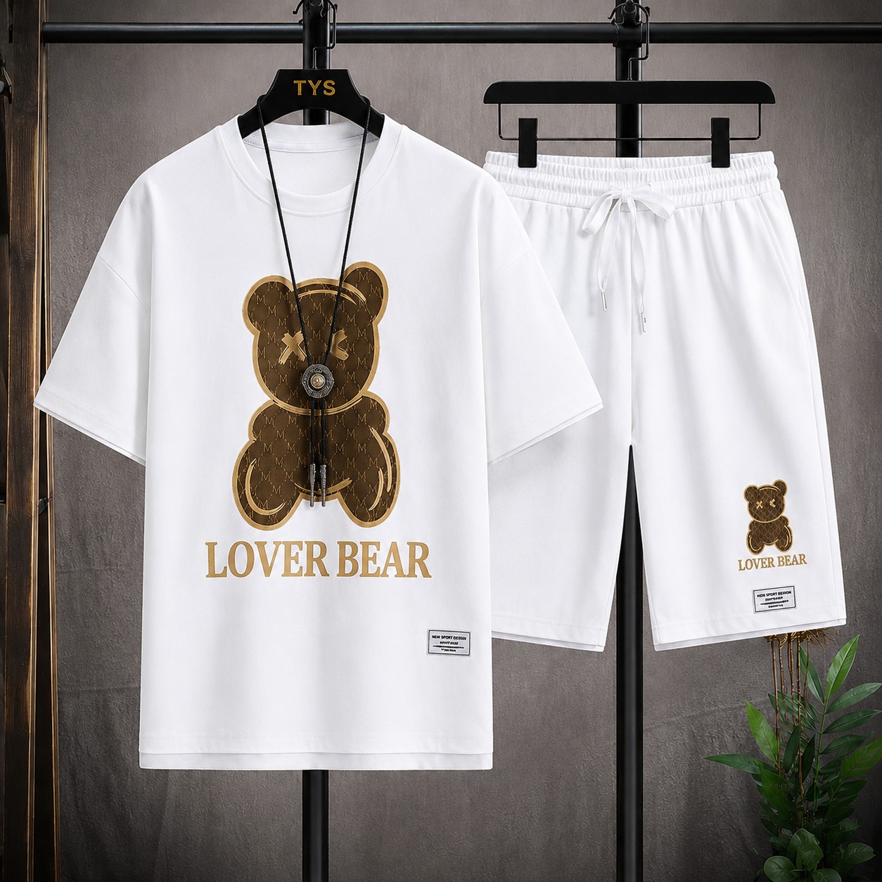 Men's Mesh T-Shirt and Shorts Two-Piece Set, 160 GSM, Sizes M to XL