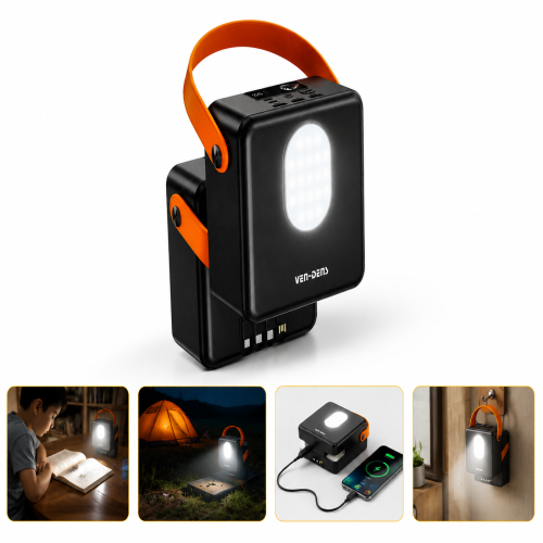 VEN-DENS VD-PB076 100,000 mAh High-Capacity Power Bank with Built-in Bright Light