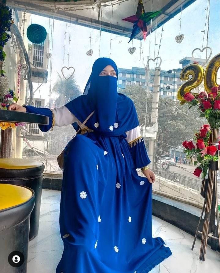 Party Borka Full Set with Hijab and Nikab, Sizes 52 to 56