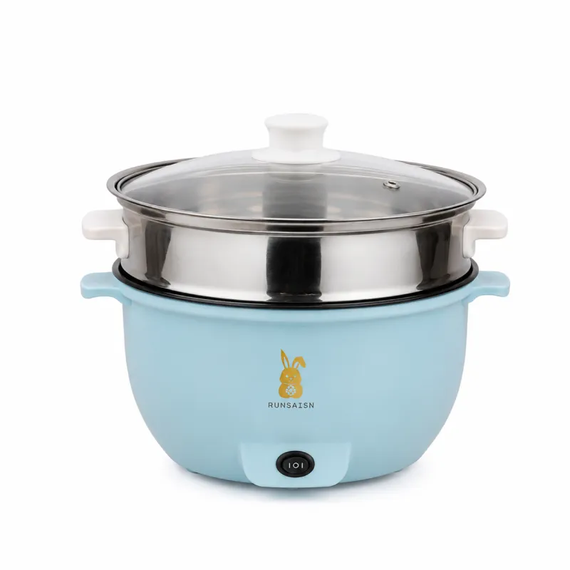 RUNBAISN 5.2L Electric Multi-Cooker & Hot Pot – Non-Stick Portable Electric Cooker with Steamer Tray, 2 Heating Modes for Rice, Noodles, Soup & Daily Cooking