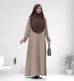 Pleated Kuchi Gown Borka in Cherry Fabric, Borka Only
