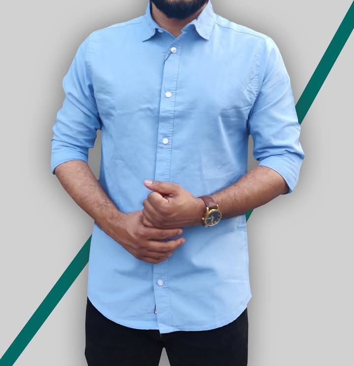Men's Pure Cotton Shirt, Sizes M, L and XL, 5 Colour Choices