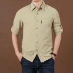 Kaiser Cotton Stylish Full Sleeve Shirt (Khaki)