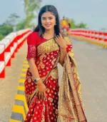 Silk Katan Saree with Golden Thread and Zari Work, 12 Haath