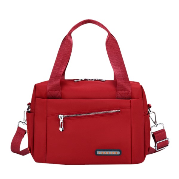 Luxury Bag Waterproof Nylon Shoulder Ladies Travel Crossbody (Red)