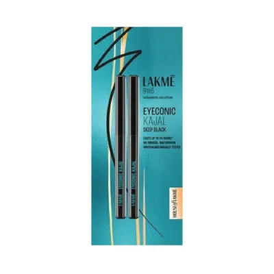 Lakme 9to5 Eyeconic Kajal Twin Pack - Deep Black (India)