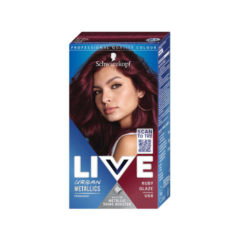 Schwarzkopf Live Urban Metallics Hair Colour - U68 Ruby Glaze (Germany)