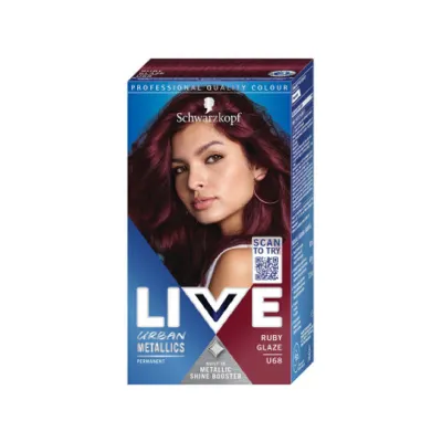 Schwarzkopf Live Urban Metallics Hair Colour - U68 Ruby Glaze (Germany)