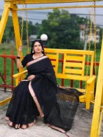Lightweight Cotton Nokshi Paar Saree with Blouse Piece, 6 Colours