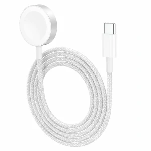 Hoco CW46 Magsafe Magnetic Watch Wireless Charger for Apple Watch Series – White Color