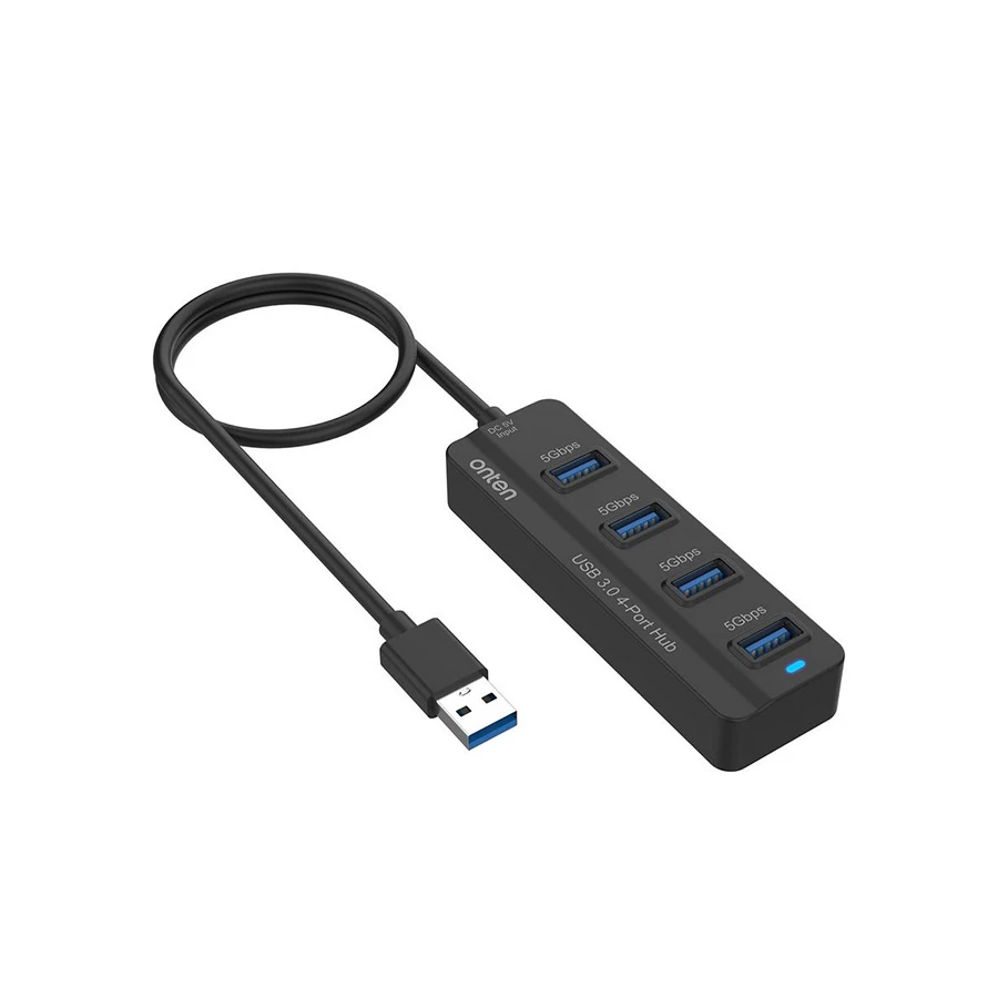 Onten OTN-5305 USB to 4-Port USB 3.0 Hub 5Gbps 1 Meter Black
