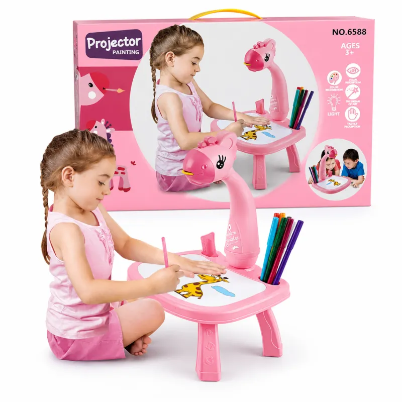 Little Hands Drawing Projector Table for Kids | Trace & Draw Educational Art Toy with Light | Safe ABS Doodle Board for Toddlers, Boys & Girls