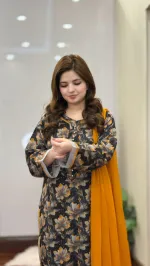 Women's Readymade All Cotton Lace Three Piece, 3 Colours
