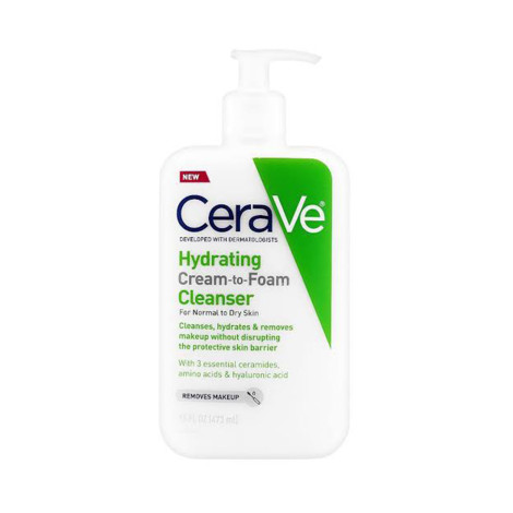 CeraVe Hydrating Cream To Foam Cleanser, For Normal To Dry Skin 473ml (USA)