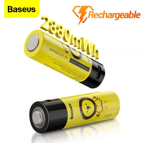 Baseus AA Rechargeable Lithium Battery 2pcs