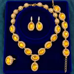 Premium Oval Topaz Bridal Jewelry Set