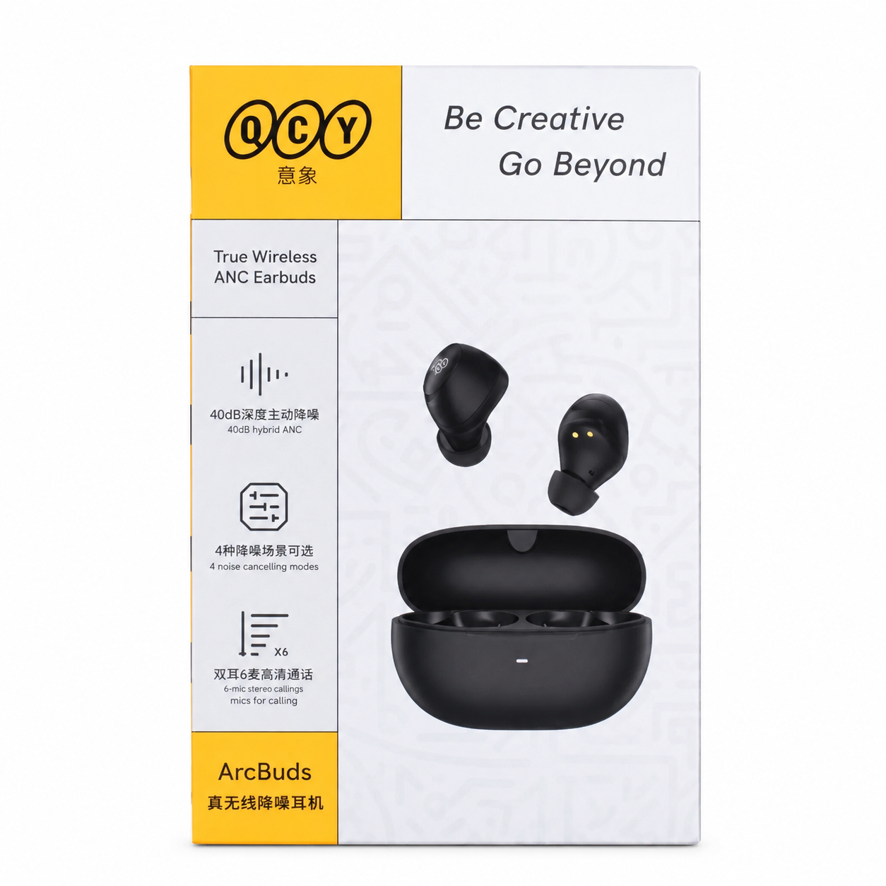 QCY ArcBuds HT07 Hybrid ANC Wireless Earphone | 40dB Noise Cancellation, 6 Mics AI Call, 10mm Driver & Low Latency Gaming Mode
