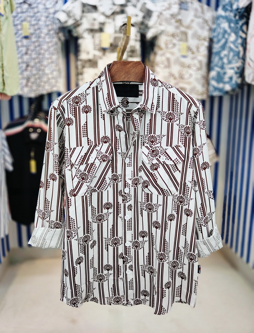 Men's Pure Cotton Double Pocket Summer Shirt, Cup Buttons