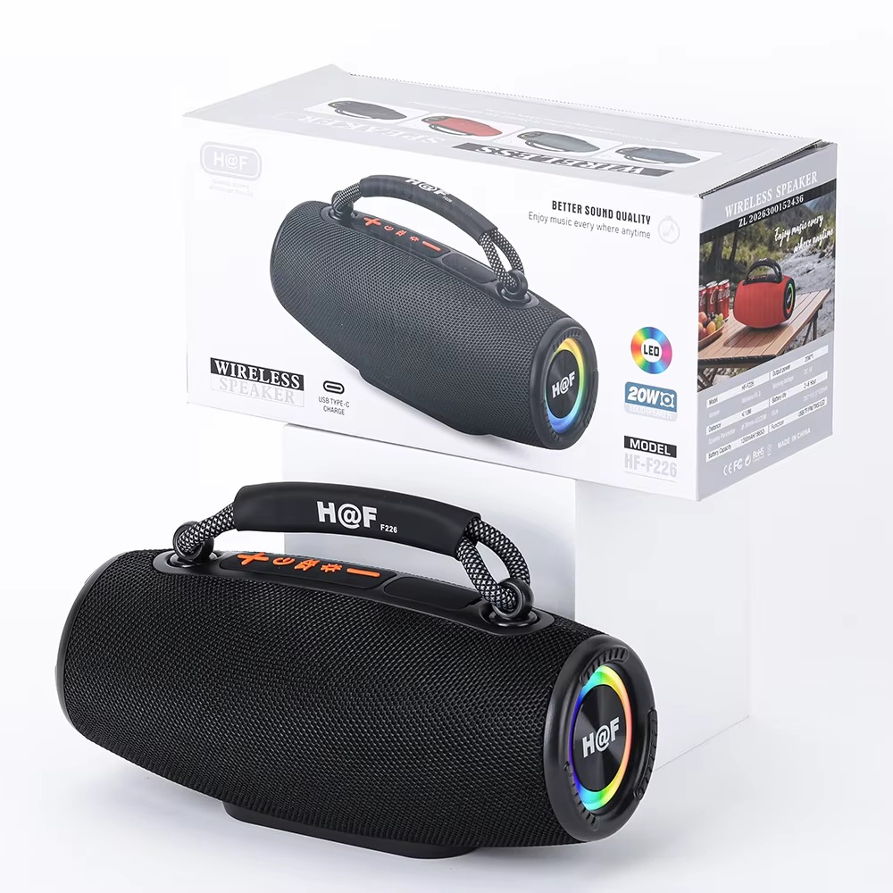 HF-F226 Portable Stereo Woofer Blue-tooth Speaker Super Bass Hifi Music IPX4 Waterproof Travel Wireless BT Speaker