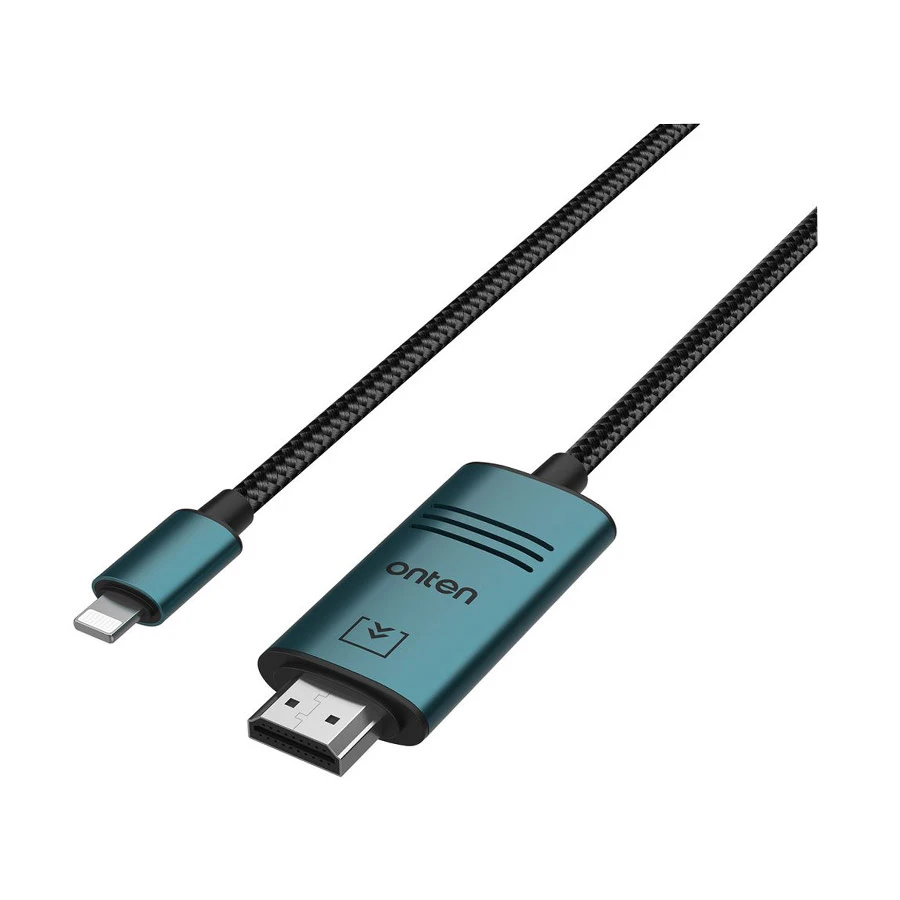 Onten OTN-7577 Lightning to HDMI Cable 2 Meter Teal