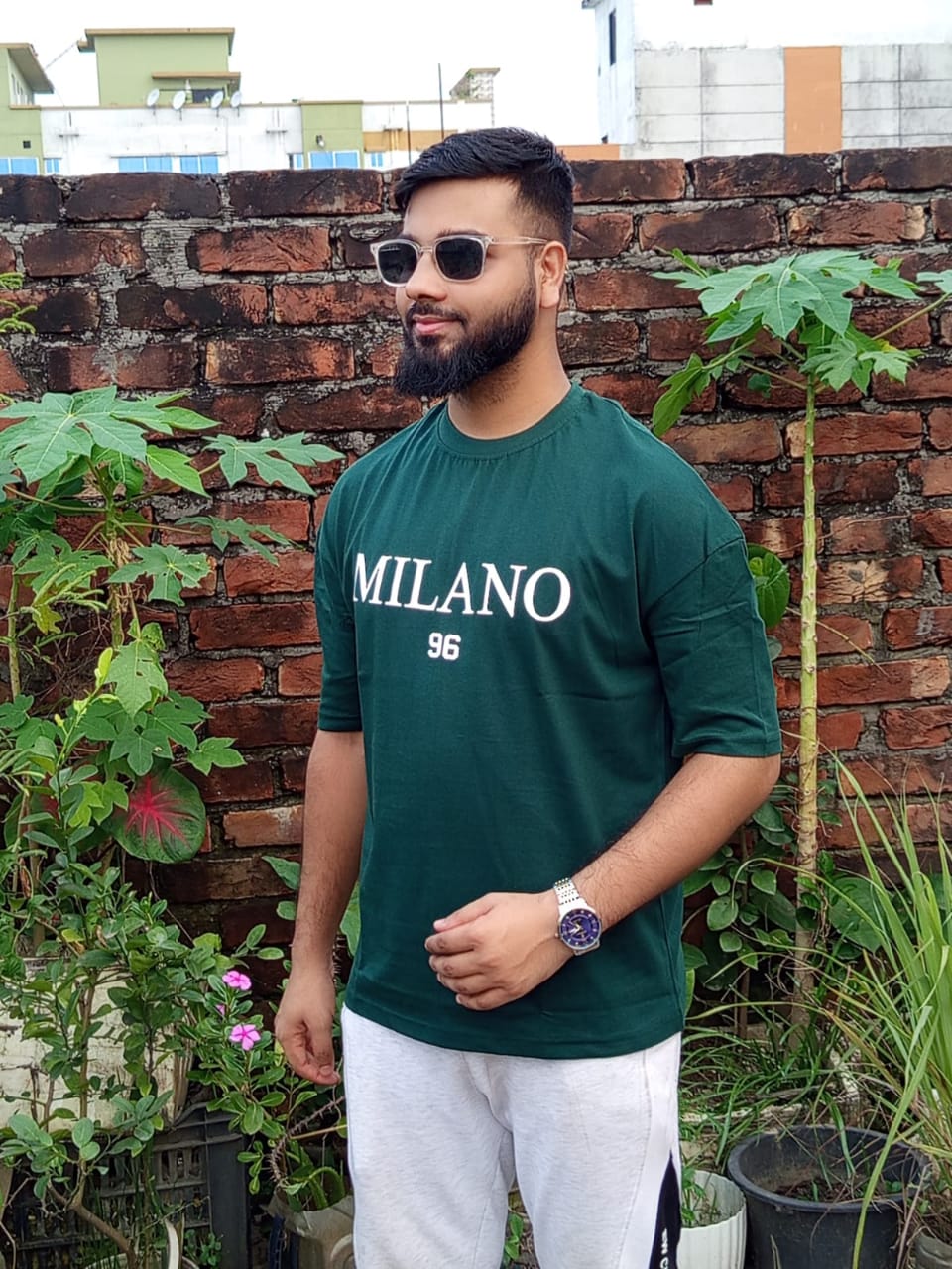 Men's Stylish Drop Shoulder- Milano Green