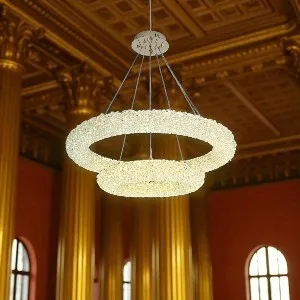 Qulik Modern Luxurious Dual-Tiered Crystal Spiral Intertwined Chandelier(QL-5558-600-400)