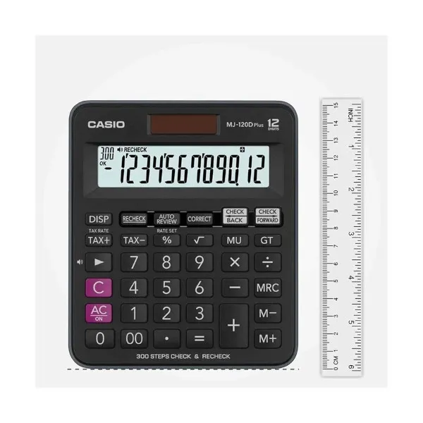 CASIO MJ-120D Plus-BK 12 Digit Check & Recheck Mini Desk Type Desktop Calculator