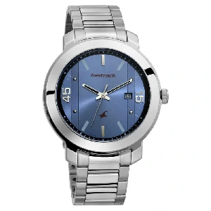 Fastrack NS3246SM03 Bare Basics Quartz Analog with Date Blue Dial Stainless Steel Strap Watch