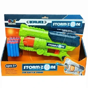 Storm-Zone Toy Gun With 12 Soft Bullets-Green Color