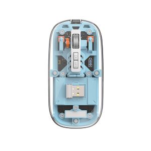 Trendy Hot Selling WIWU Crystal Transparent Wireless Mouse- Sky Blue Color