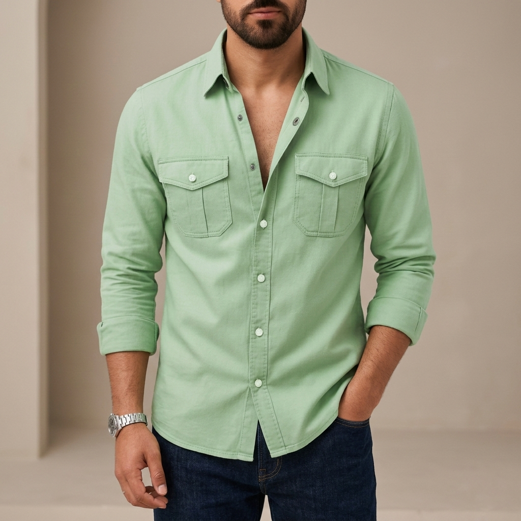 Full sleeves double pocket Shirt