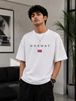 Men's Pure Cotton Drop Shoulder Tee, DTF Print, Sizes M to XXL