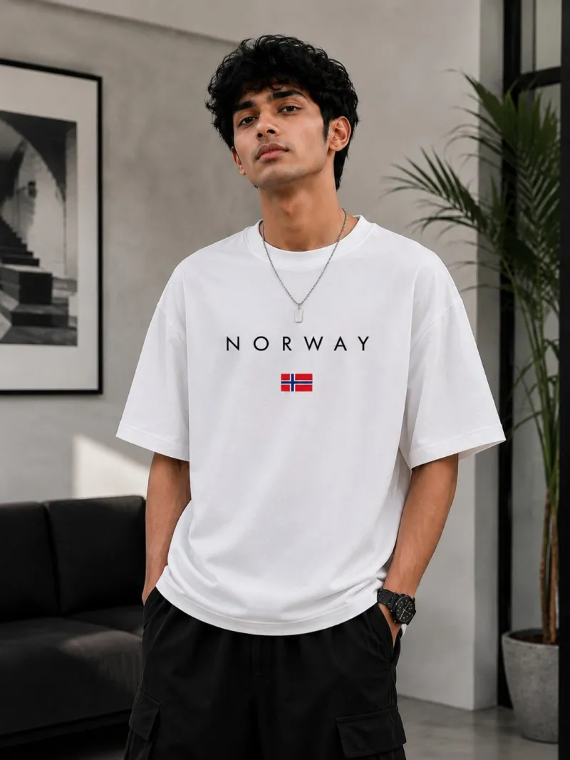 Men's Pure Cotton Drop Shoulder Tee, DTF Print, Sizes M to XXL