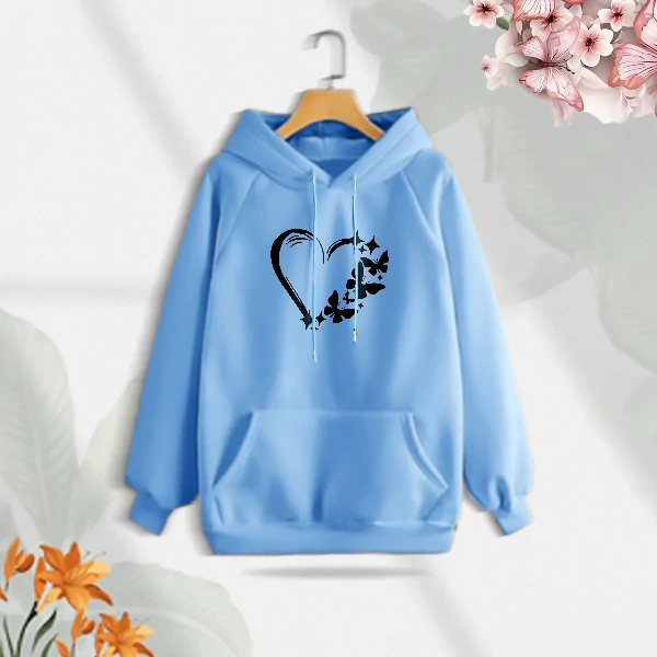 Premium Comfortable (Love Butterflies) Ladies winter hoodie