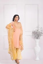 Semi-Stitched Weightless Georgette Three Piece, Up to 54, 6 Colours