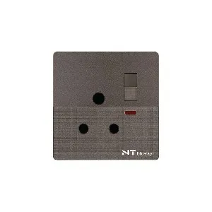 NT blu-ray Chrome Gray 15A 3 Pin Round Socket With Switch