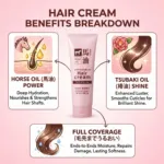 Kumano Cosme Horse Oil With Tsubaki Oil Hair Cream 160g (Japan)