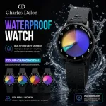 Charles Delon waterproof Dial Colour Changing Watch For Him & Her (black)