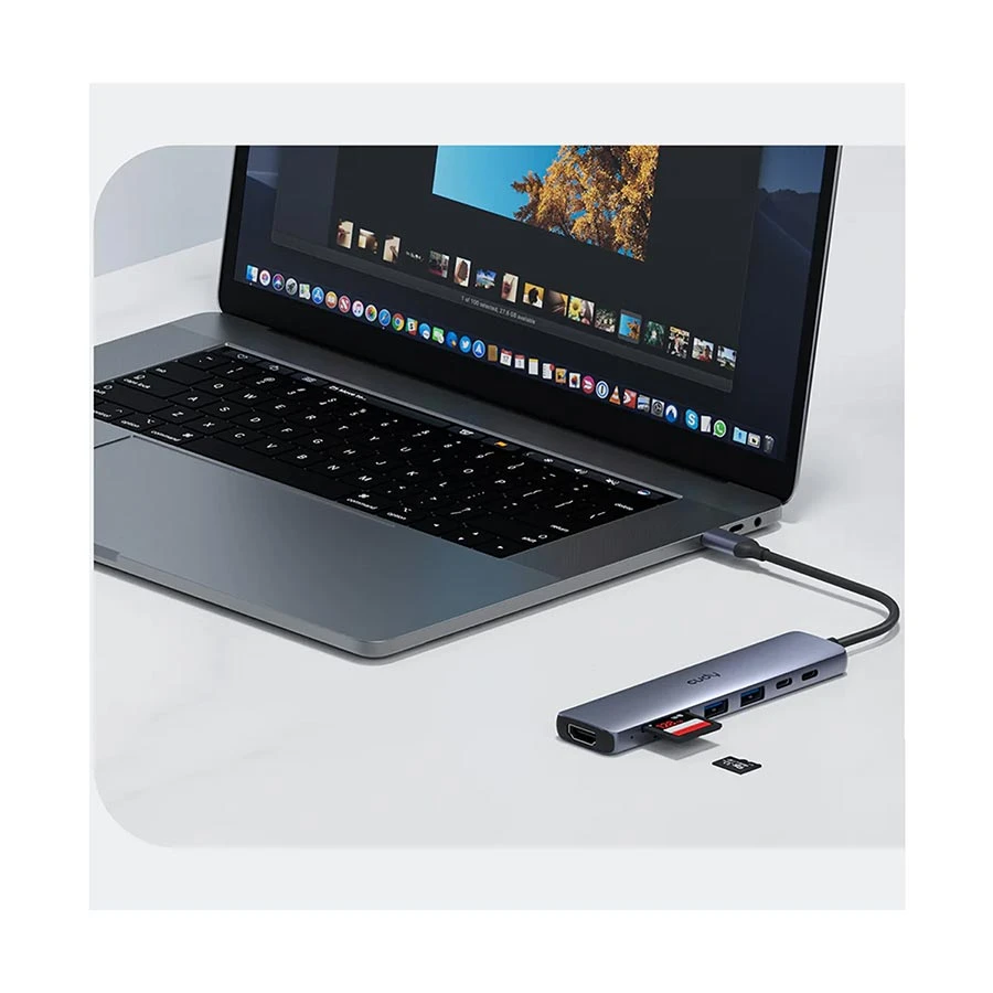 Cudy UH407 USB-C to HDMI, Dual USB 3.2, Type-C, PD, TF & SD Hub