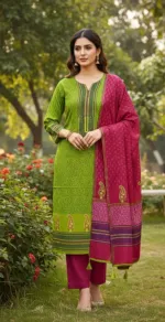 Women's Hand Block Three Piece Fabric with Separate Sleeve Piece